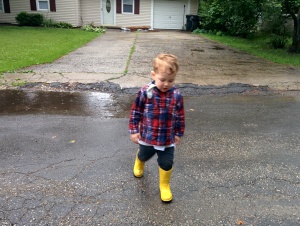 Boy in the rain